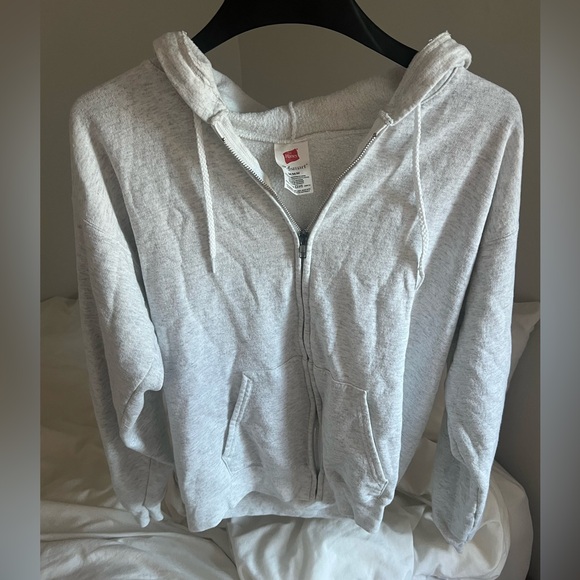 Hanes Eco Smart heather gray zip up hoodie, women’s size M - Picture 1 of 4